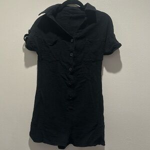 Black linen jumpsuit